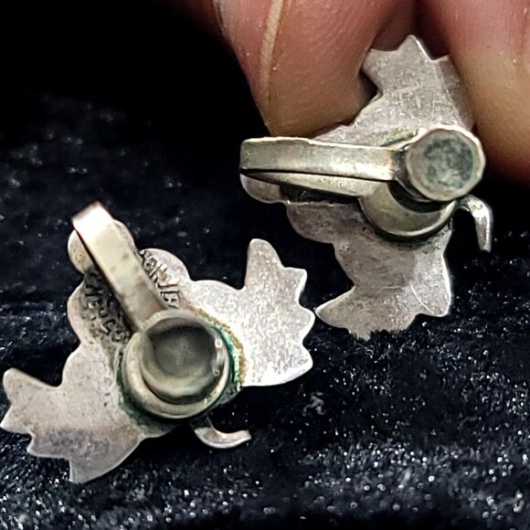 Sterling Silver Grape Cluster Screw Back Earrings 4.9g - Picture 9 of 11